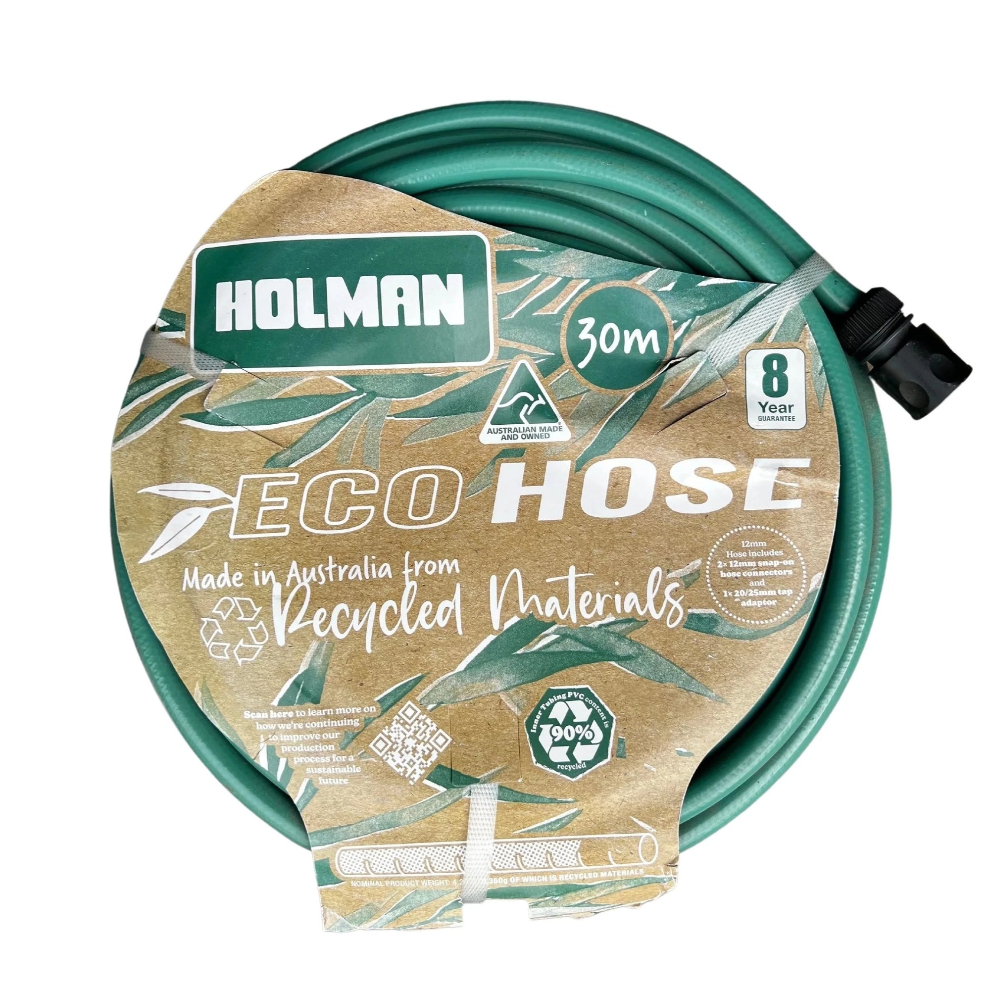 Holman ECO Garden Water Hose with Fittings 12mm x 30mt Australian Made
