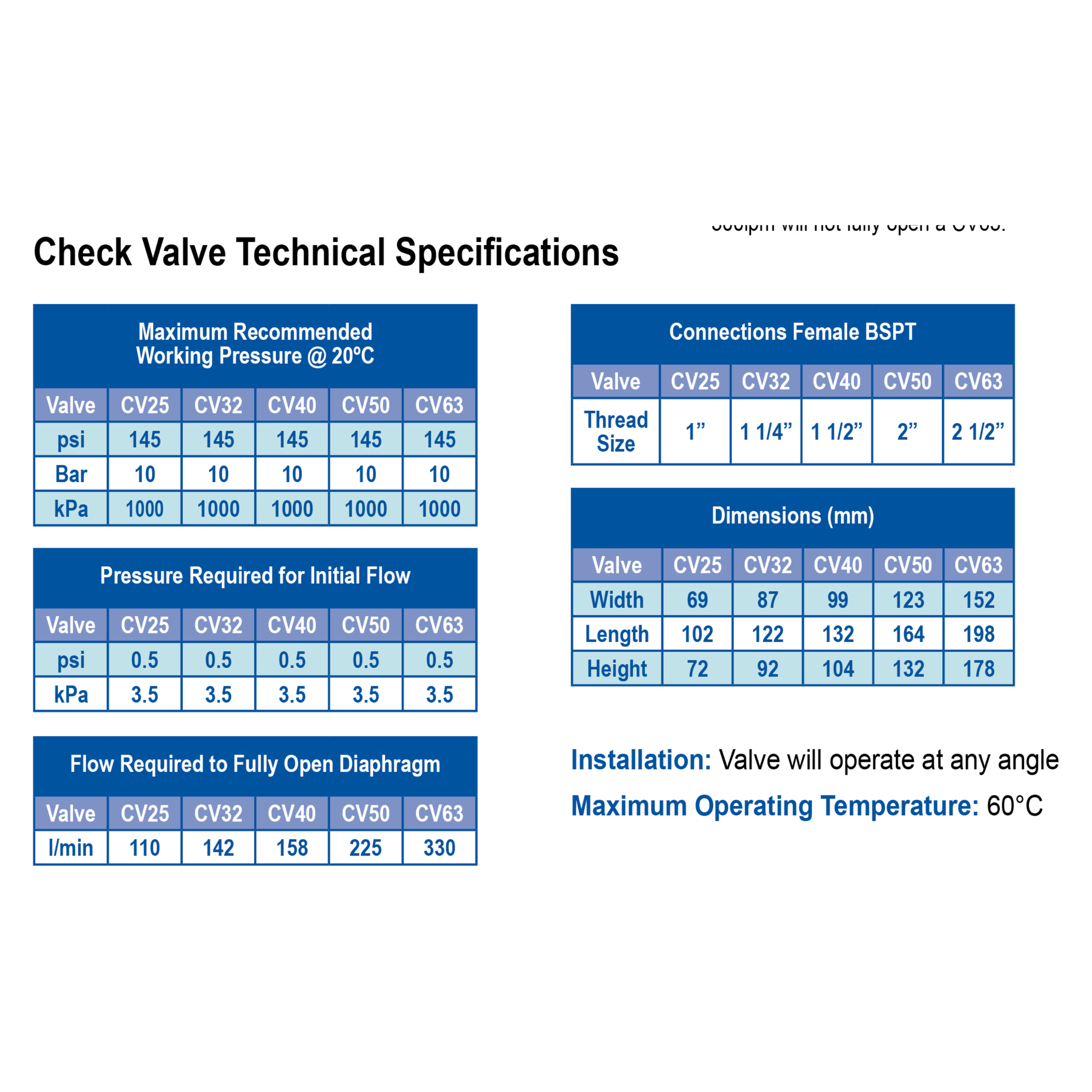 Hansen Check Valve BSPT