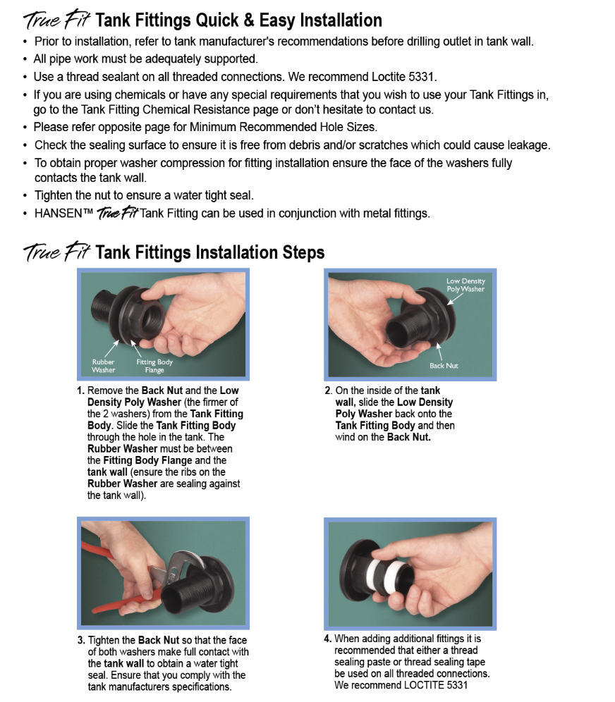 HANSEN Female Tank Fitting