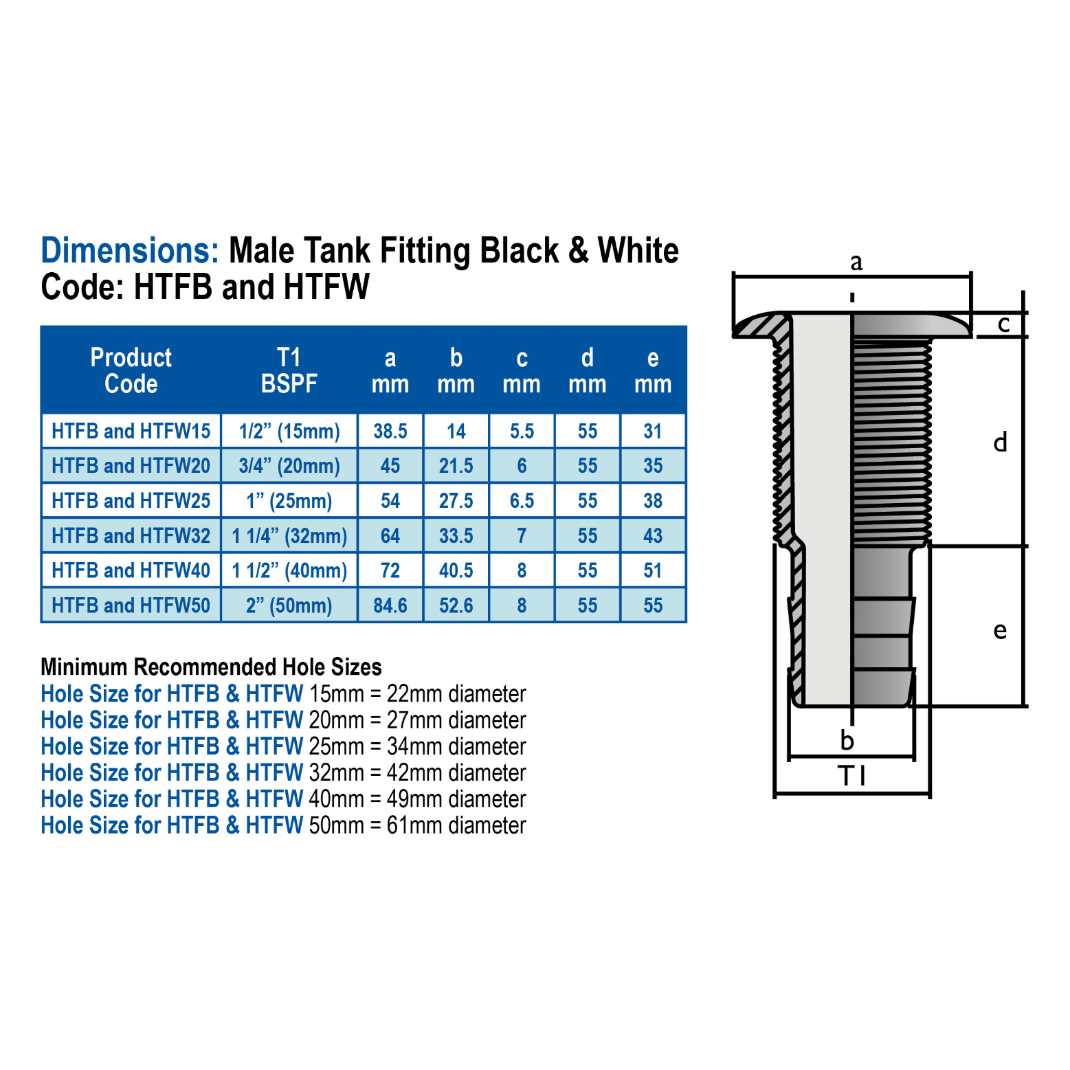 HANSEN Long Male Tank Fitting