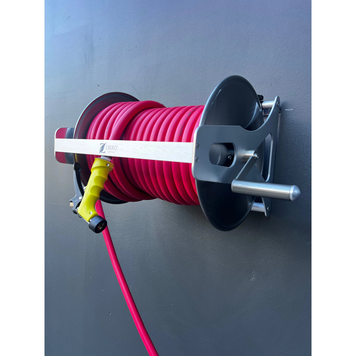 Barfell High Temp Hose ZORRO SS Reel option of Dixon Yellow Hot Water Pistol