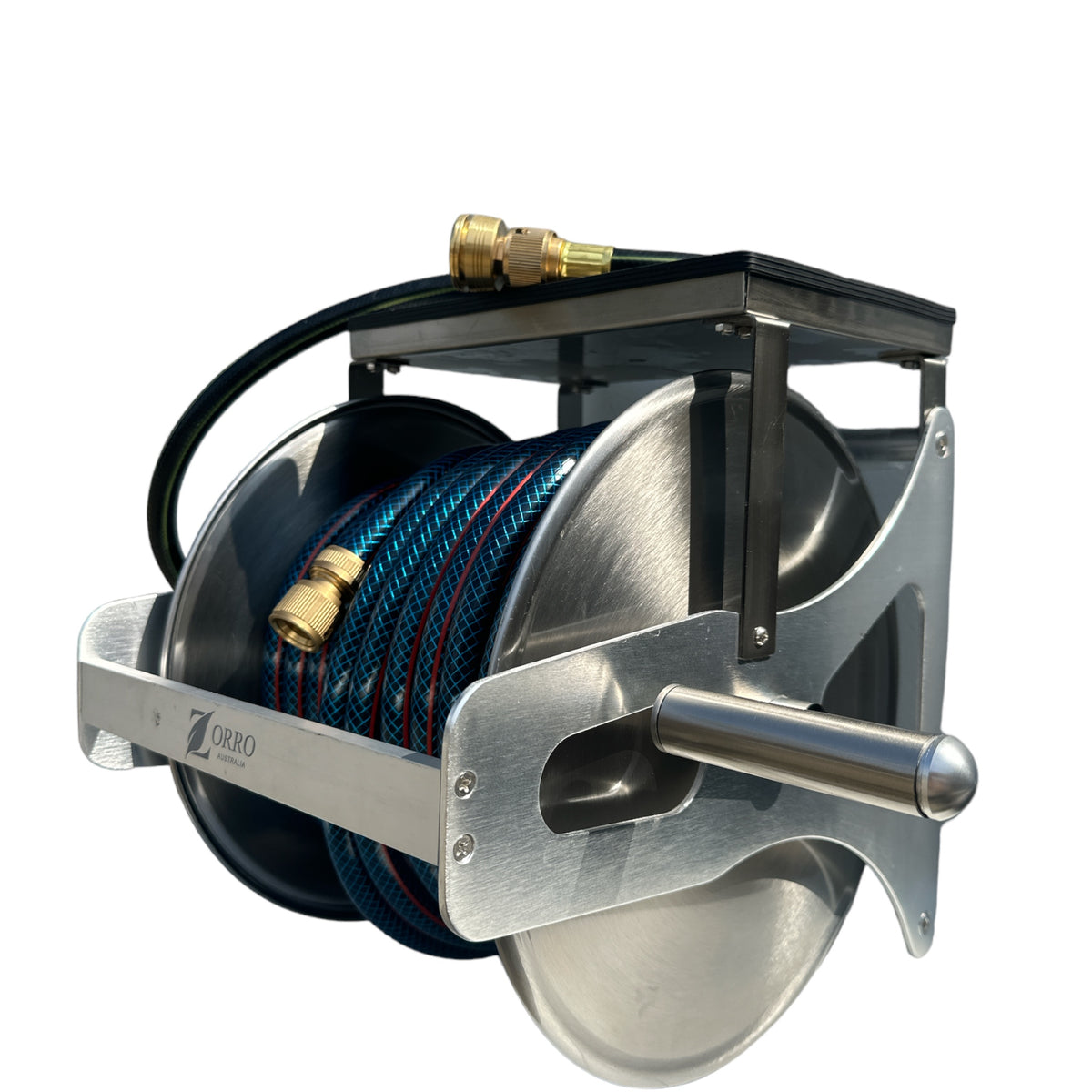 OZFLEX Garden Hose with ZORRO Mountable Ss Reel with Shelf Bundle 12mm