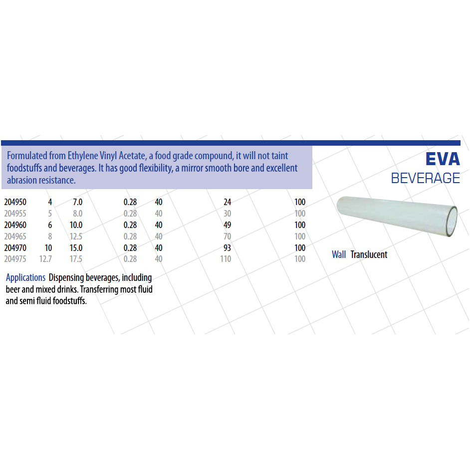 BARFELL EVA Beverage Clear Ethylene Vinyl Acetate Tubing