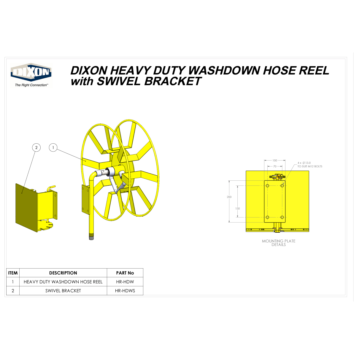 DIXON Heavy Duty Hose Reel Swivel Attachment - Hose Factory