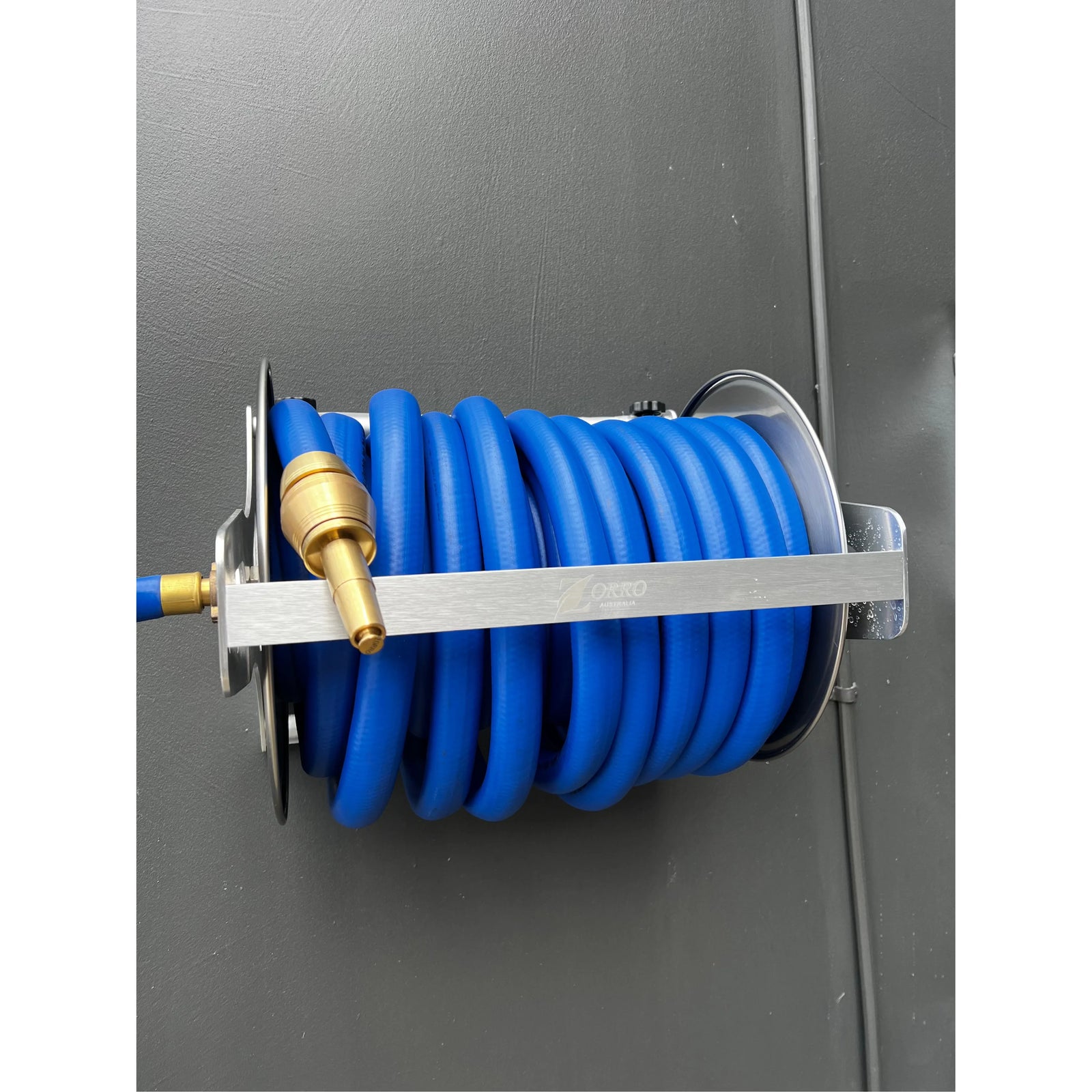 Zorro Stainless Steel Hose Reel Bundle 20mm with Brass Connector & Nozzle