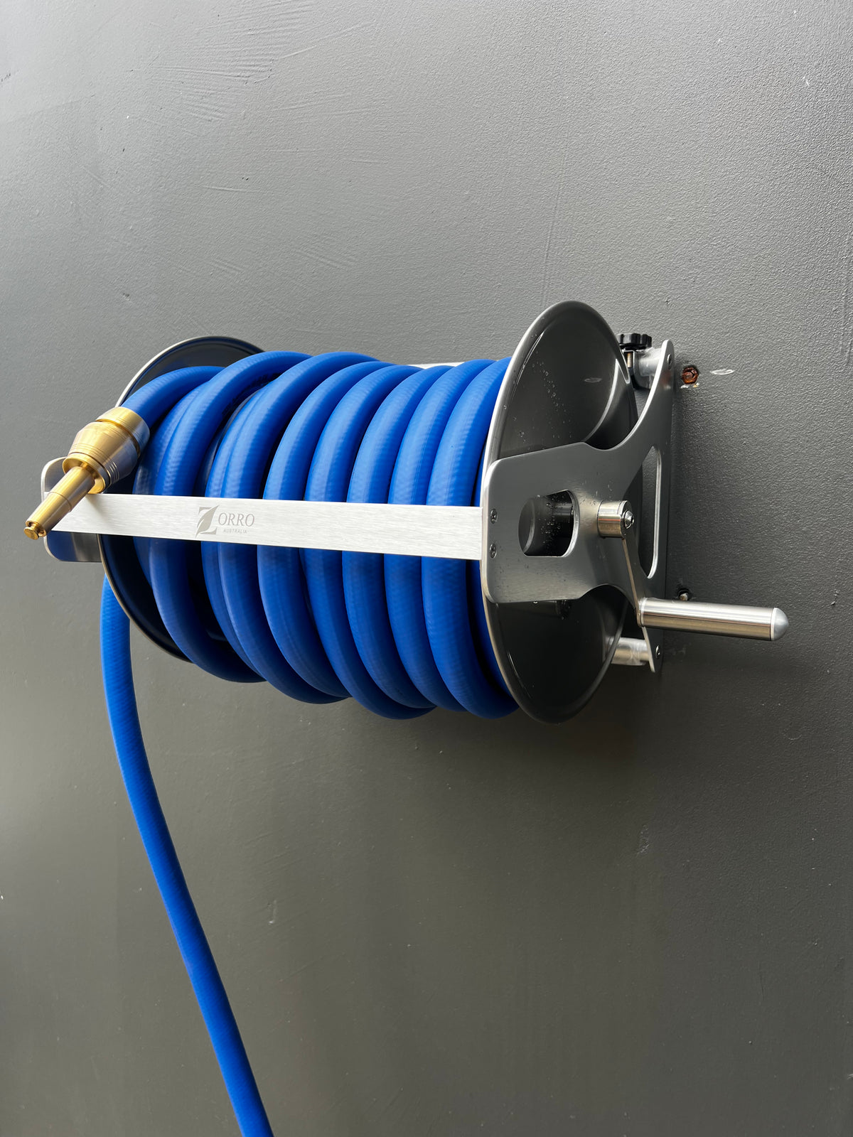 Zorro Stainless Steel Hose Reel Bundle 20mm with Brass Connector &amp; Nozzle