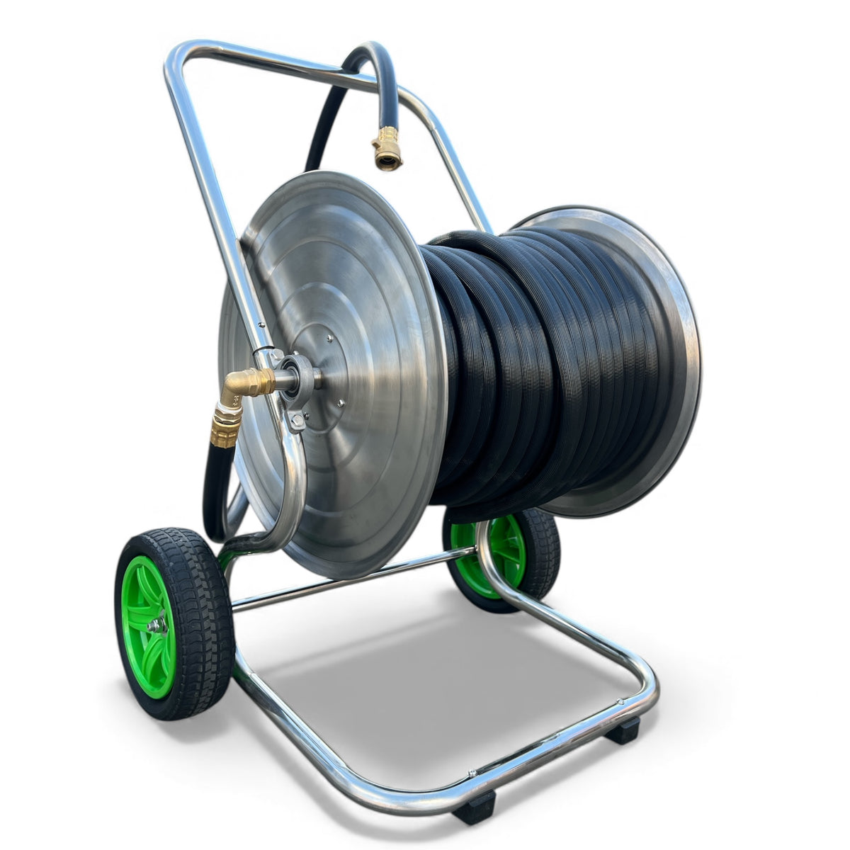 ZORRO Stainless Steel 2 Wheel Hose Cart with First Class Fire Hose