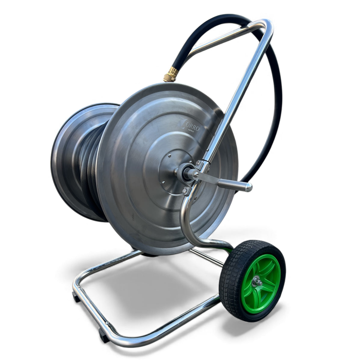 ZORRO Stainless Steel 2 Wheel Hose Cart with First Class Fire Hose