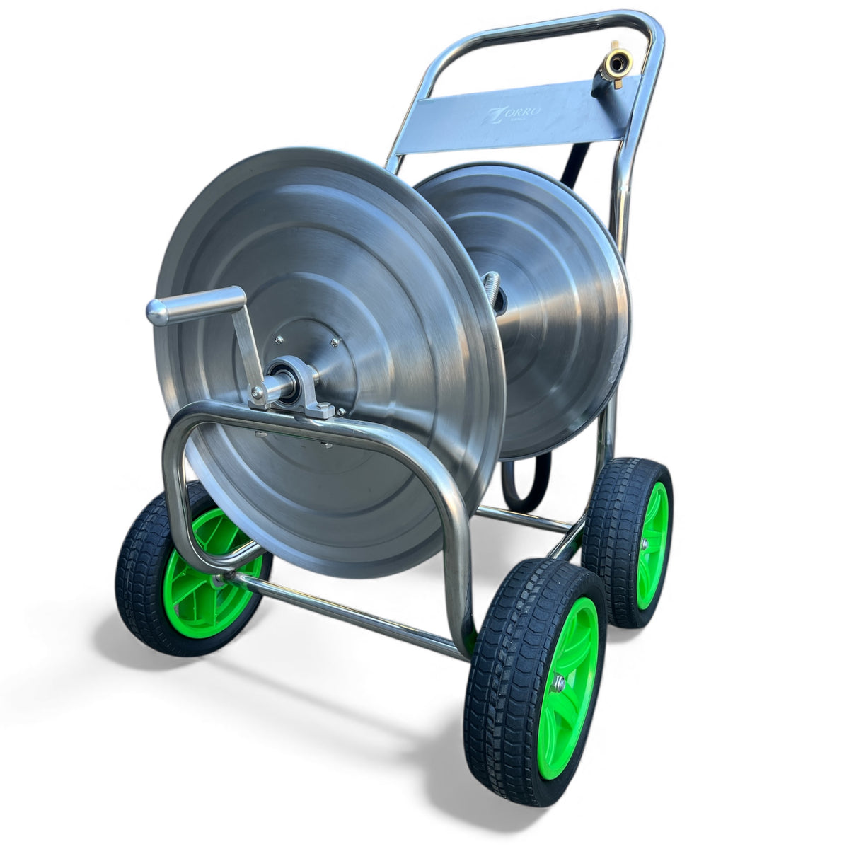 ZORRO 304 Stainless Steel 4 Wheel Hose Trolley