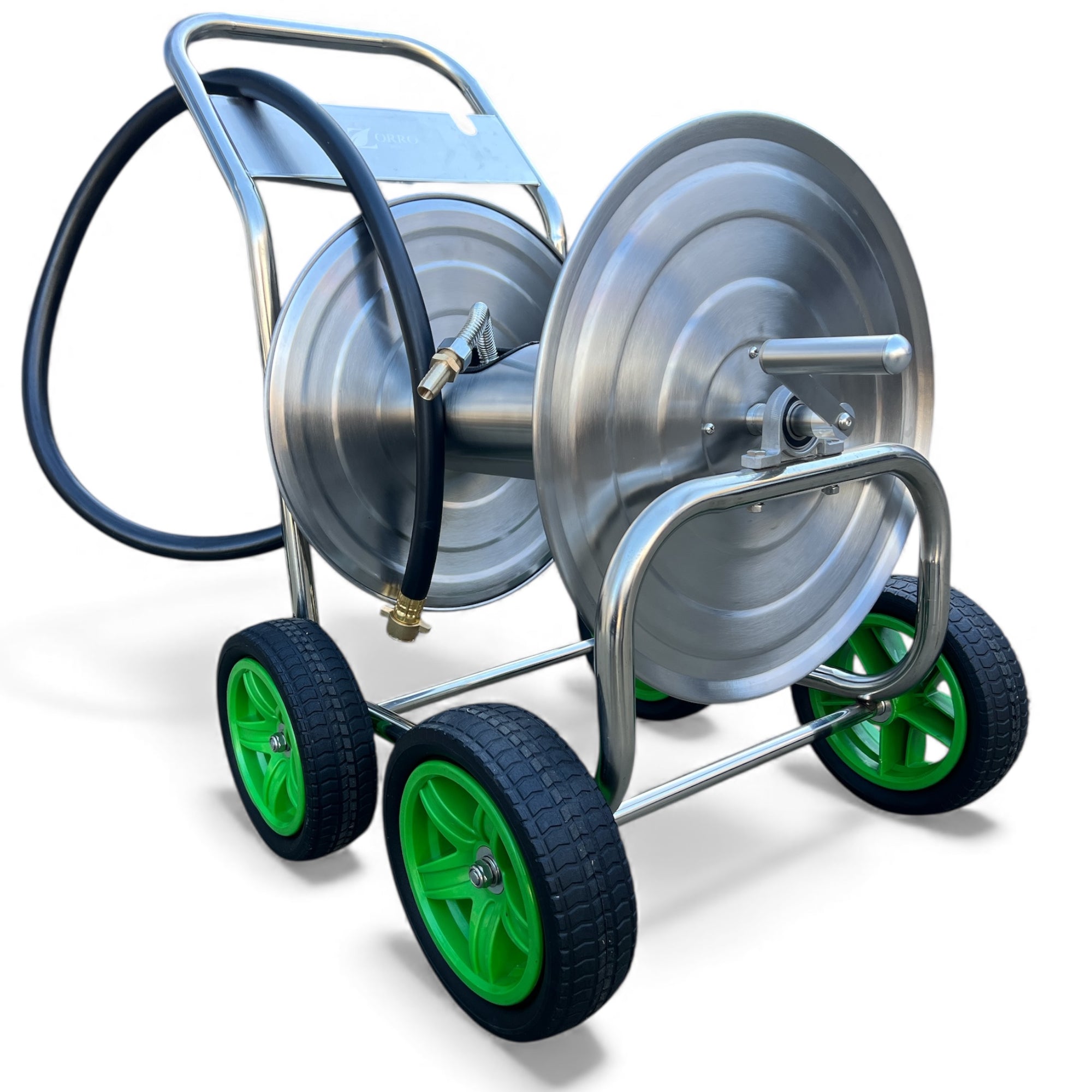 ZORRO 304 Stainless Steel 4 Wheel Hose Trolley