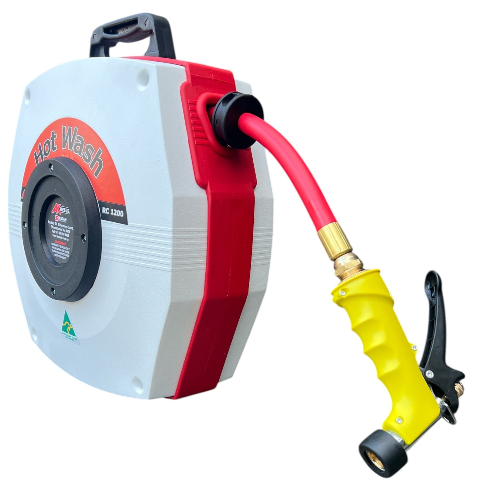 AK REELS Hot Wash Retractable Hose Reel Kit with Dixon Gun 12mm x 15mt - Hose Factory