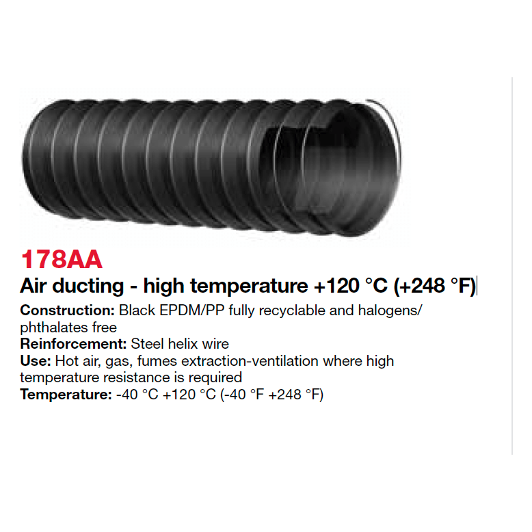 ALFAGOMMA 178AA Air Ducting High Temperature +120 °C - Hose Factory
