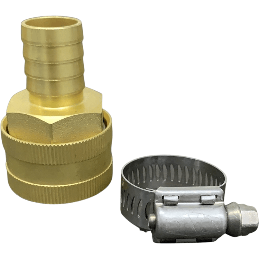 Brass 18mm Quick Release Connector with Barb & Stainless Steel Clamp