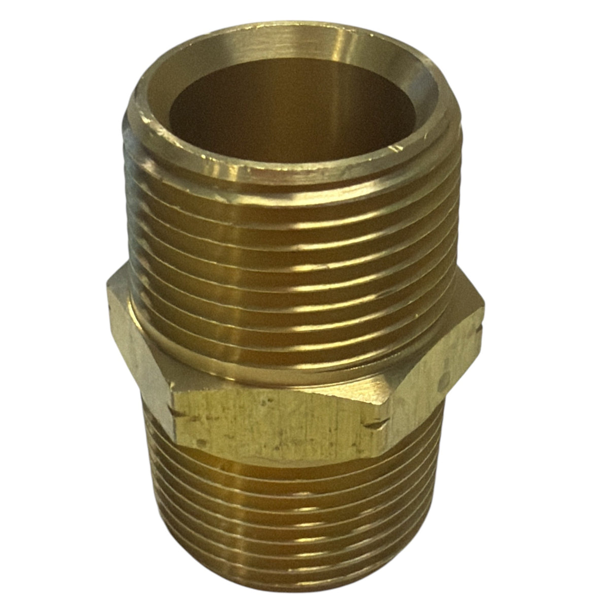 Brass Hex Nipple BSPT to NPT Thread - Hose Factory