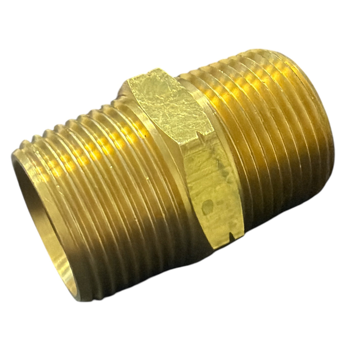 Brass Hex Nipple BSPT to NPT Thread - Hose Factory