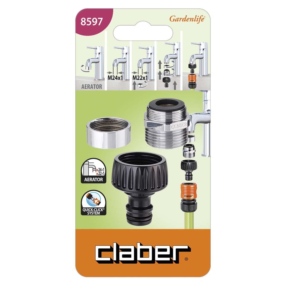 Claber Indoor Tap Connector Metal 3/4" - Hose Factory
