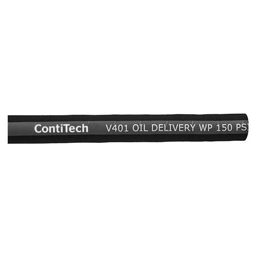 CONTI-TECH V401 Petrol & Oil Delivery Hose showing text on the hose for identification.