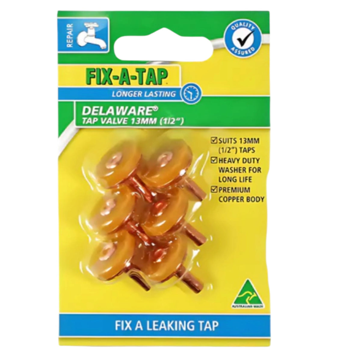 Fix - A - Tap 13mm Tap Valve - 6 Pack Made in Australia - Hose Factory