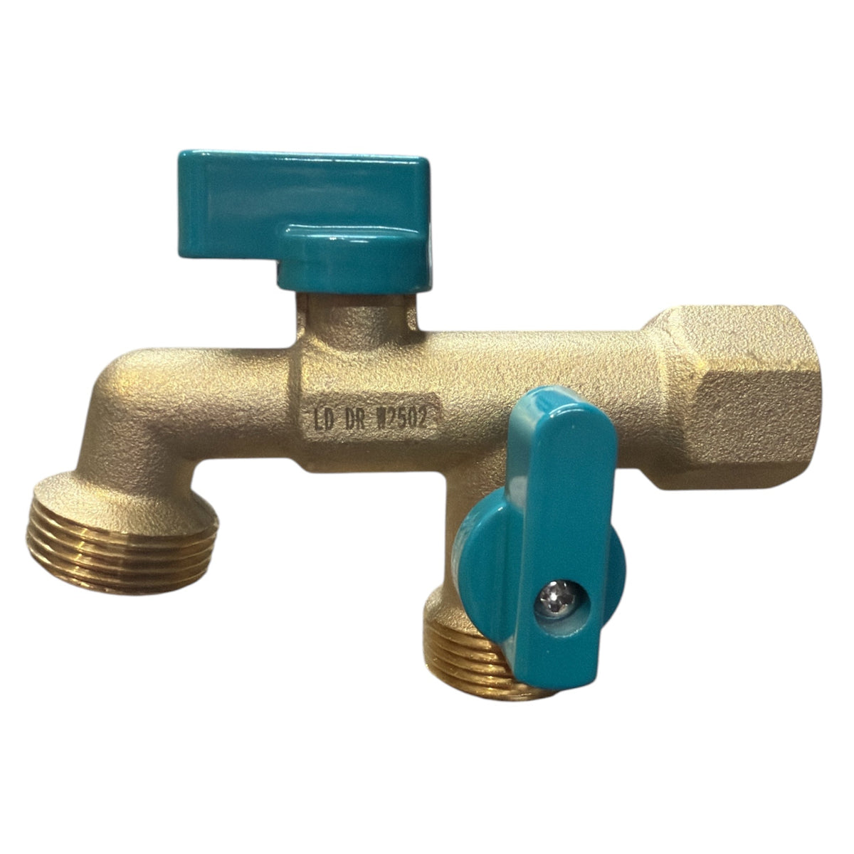 Garden Brass Tap Dual Outlet Outdoor BR 15FI X 20MI - Hose Factory