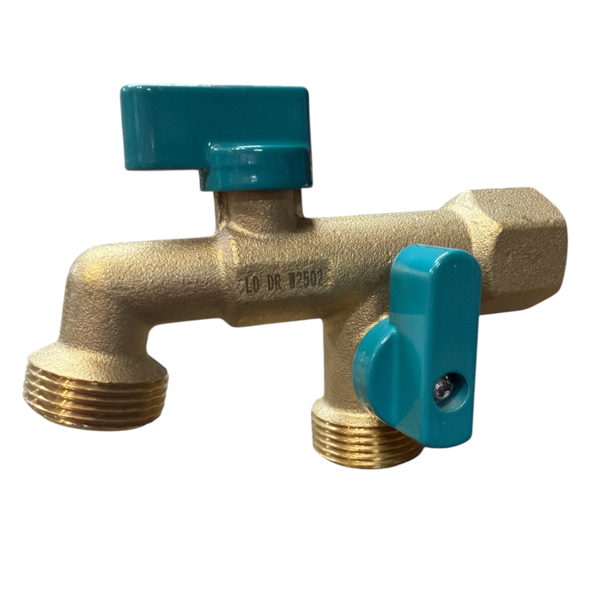 Garden Brass Tap Dual Outlet Outdoor BR 15FI X 20MI - Hose Factory