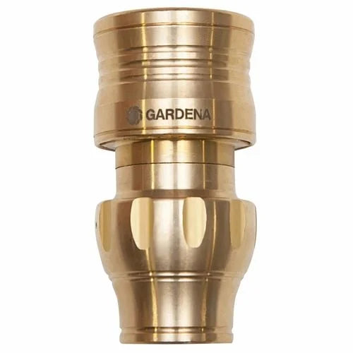 GARDENA 13mm Brass Water Stop Hose Connector