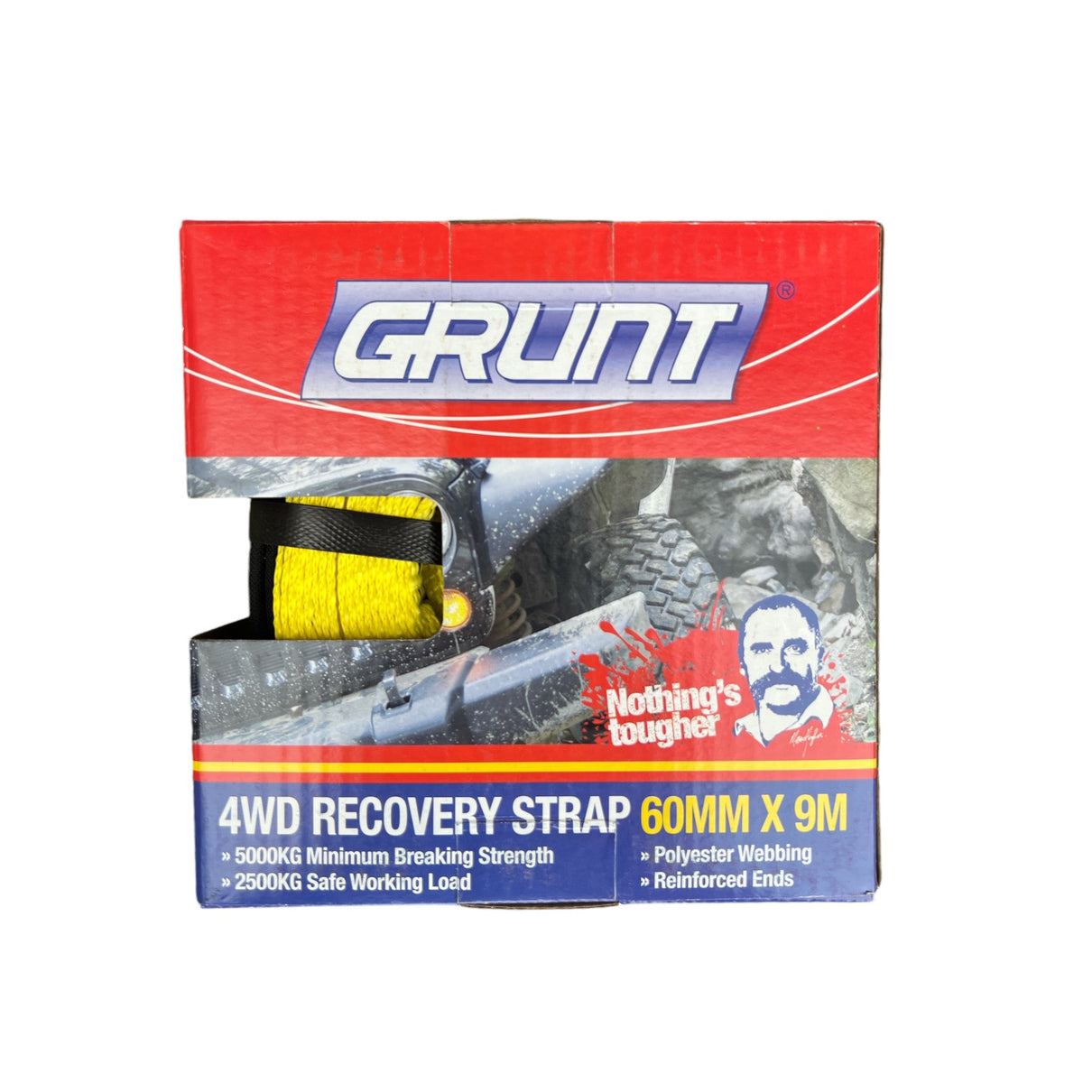 GRUNT 4WD Recovery Strap 60MM X 9M - Hose Factory