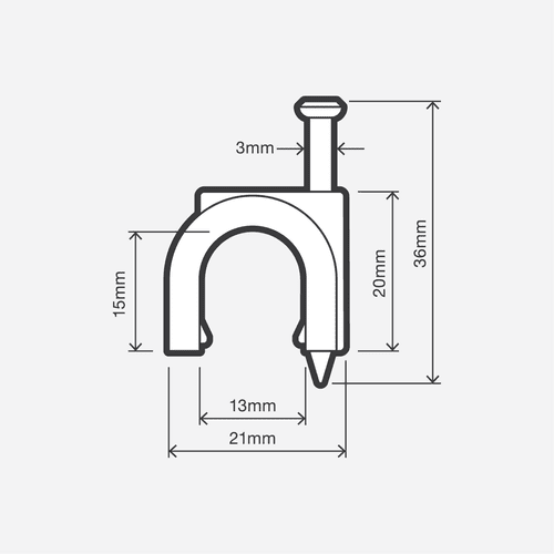 Holman 13mm Saddle Clip With Nail - 15 Pack - Hose Factory