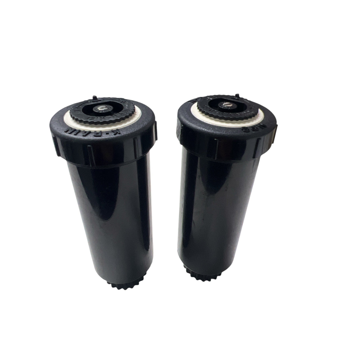 K-Rain K1 Gear Drive 2 Pop-up Mini Gear Driven Sprinkler QTY 2 in black, featuring durable gear-driven technology.