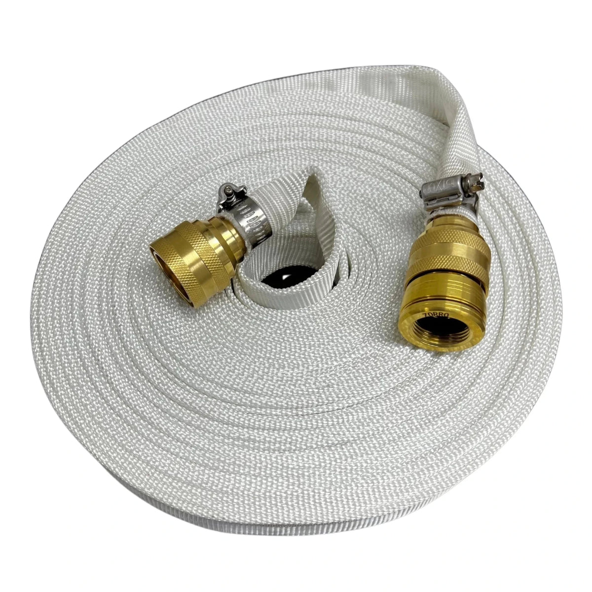 Lay Flat Drinking Water Hose with Brass Fittings 19mm I.D x 18 metres - Hose Factory