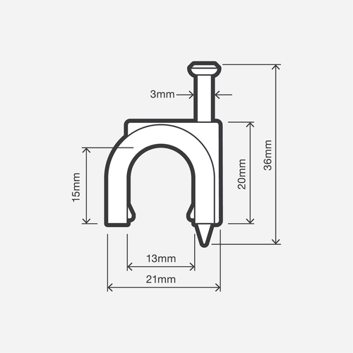 Holman 13mm Saddle Clip With Nail - 15 Pack