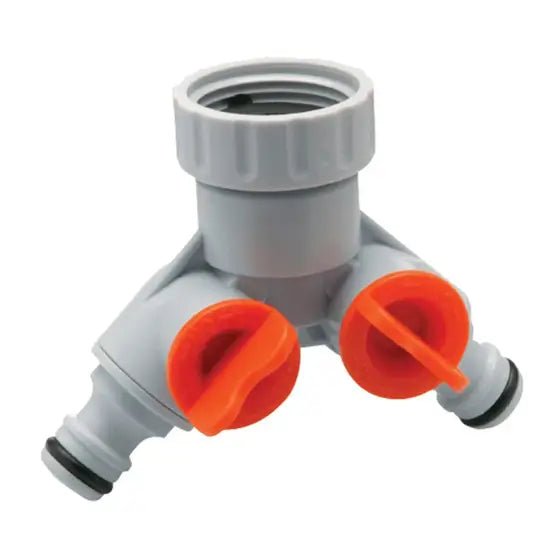 Neta Universal Twin Tap Adaptor Plastic 12mm - Hose Factory