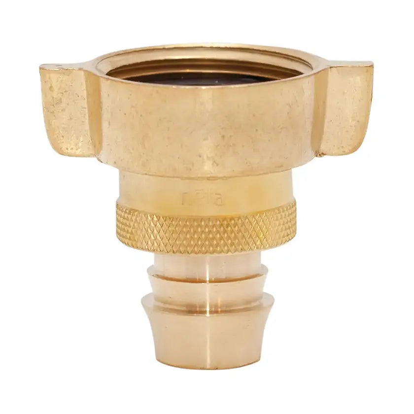 NETA Screw on Brass Tap Fitting for 25mm with 12mm or 18mm Barb & Clamp