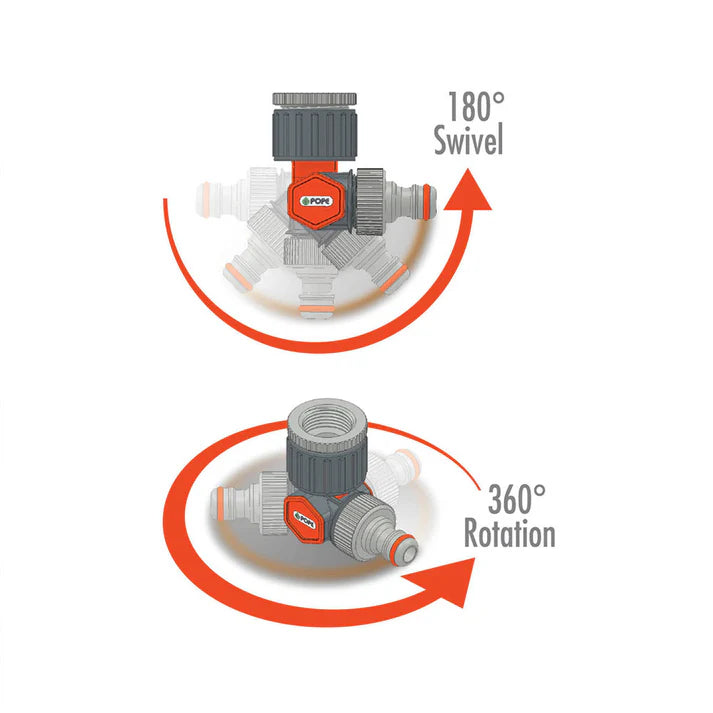 POPE Swivel Hose Connector with Snap on 12mm