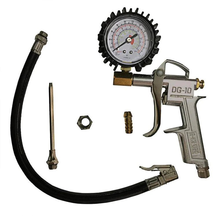 Tyre Inflator with Gauge 4 - in - 1 - Hose Factory