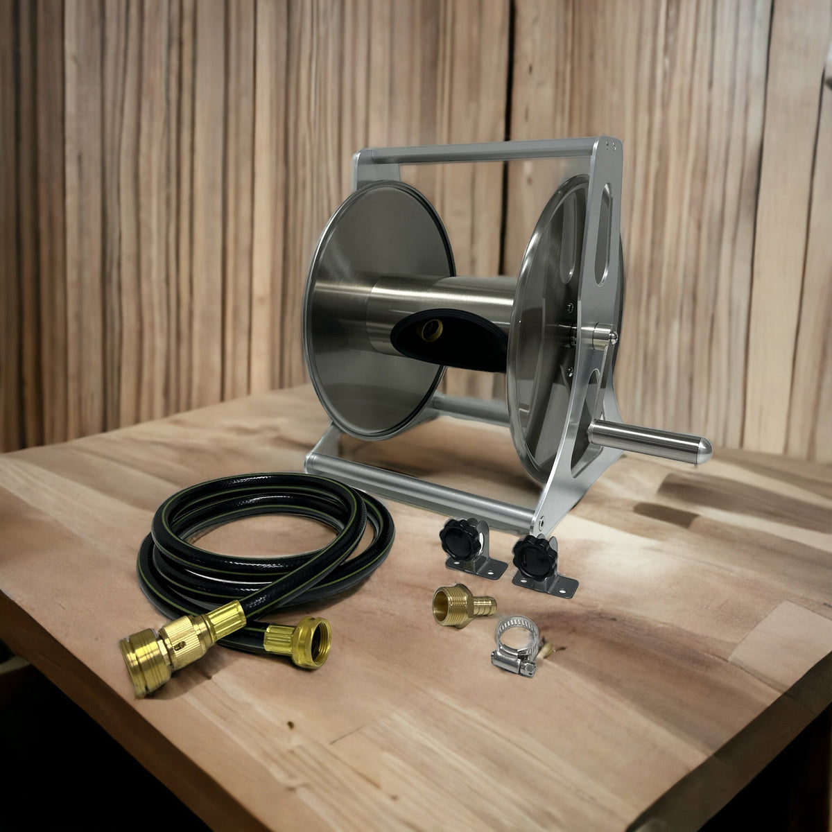 ZORRO Compact Stainless Steel Mountable Reel with Extension Hose - Hose Factory