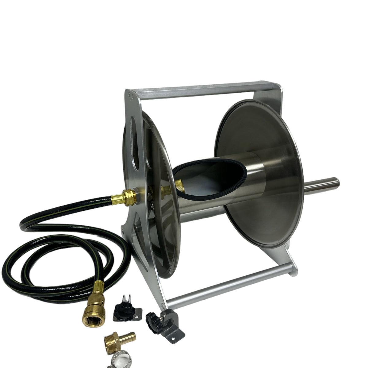 ZORRO Compact Stainless Steel Mountable Reel with Extension Hose - Hose Factory
