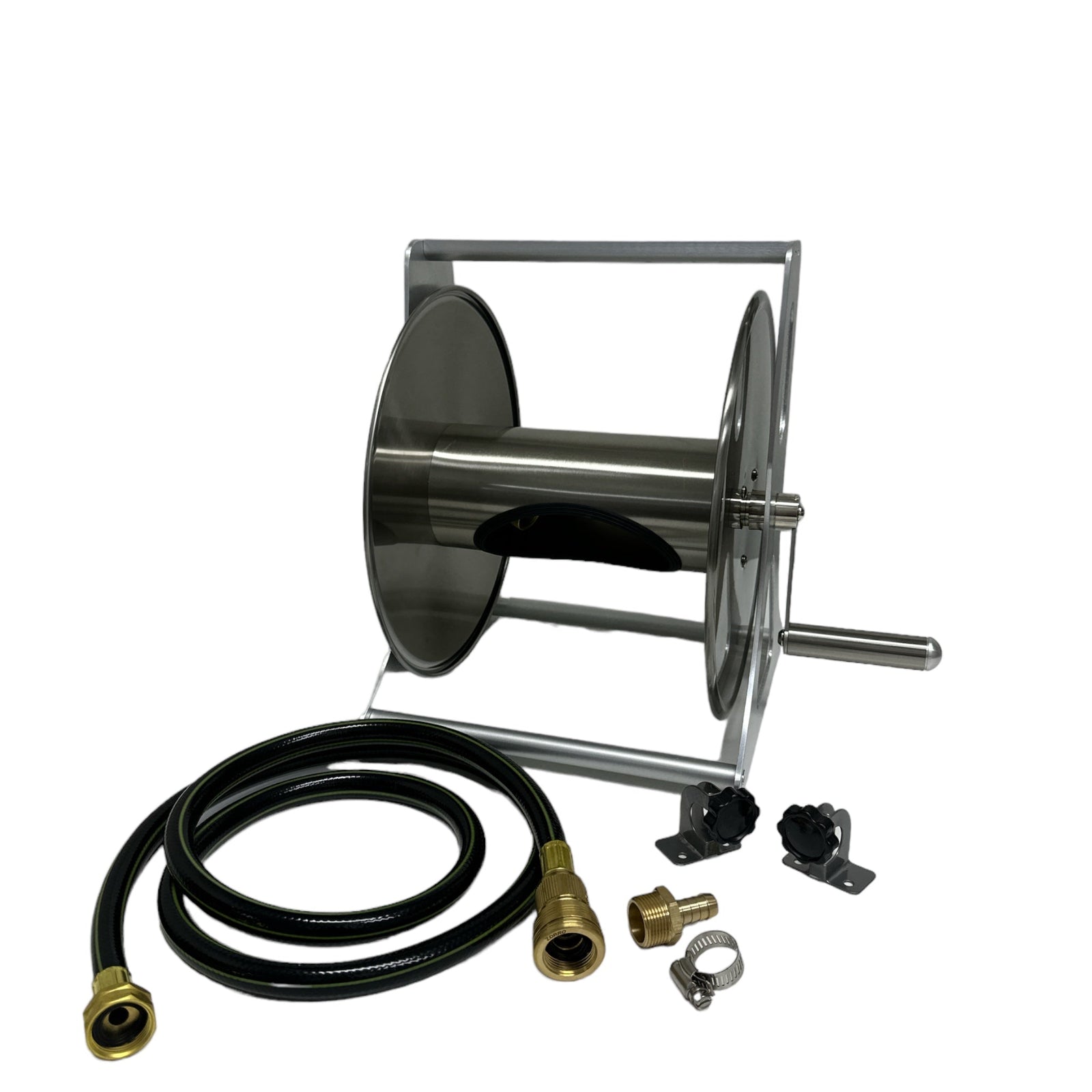 ZORRO Compact Stainless Steel Mountable Reel with Extension Hose - Hose Factory