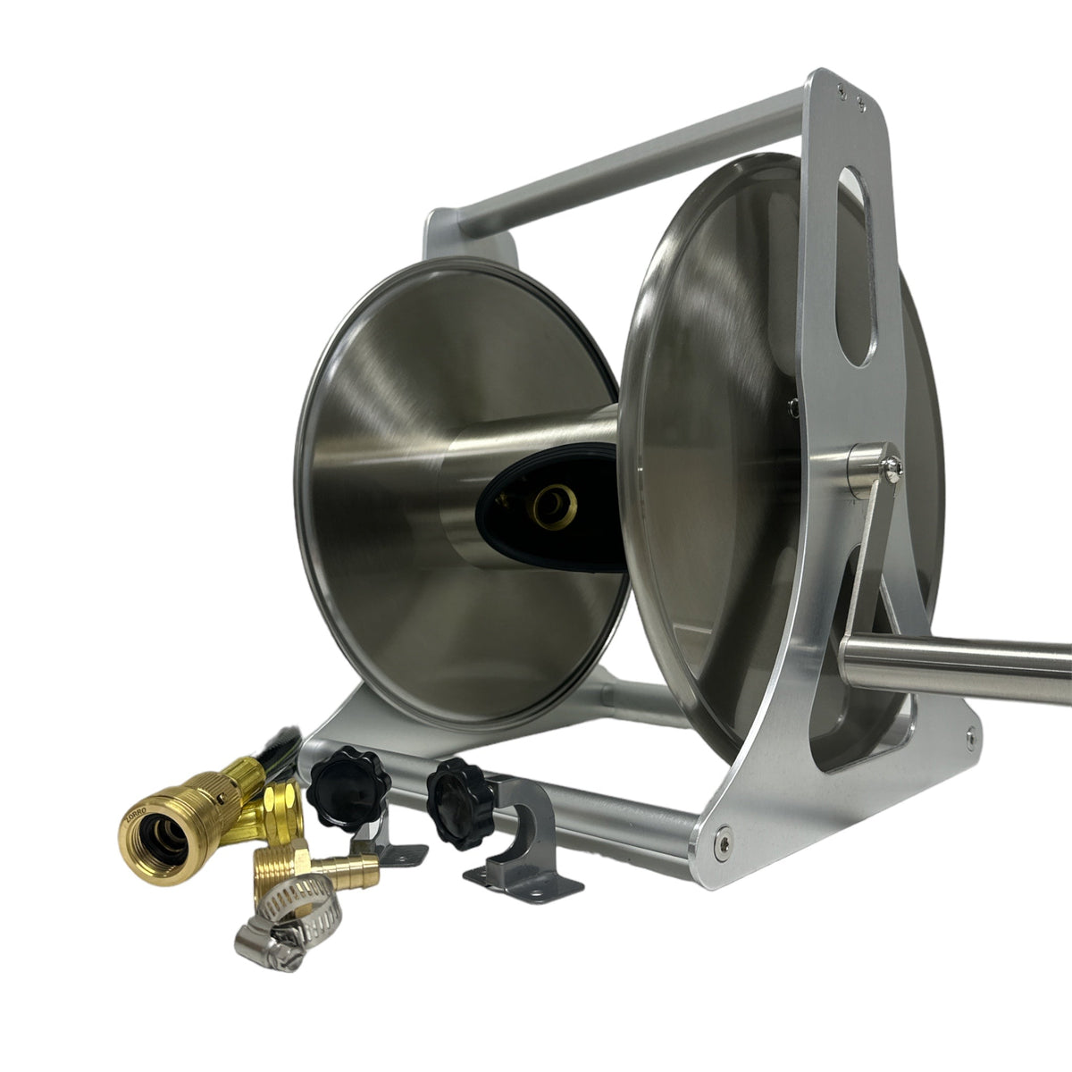 ZORRO Compact Stainless Steel Mountable Reel with Extension Hose - Hose Factory