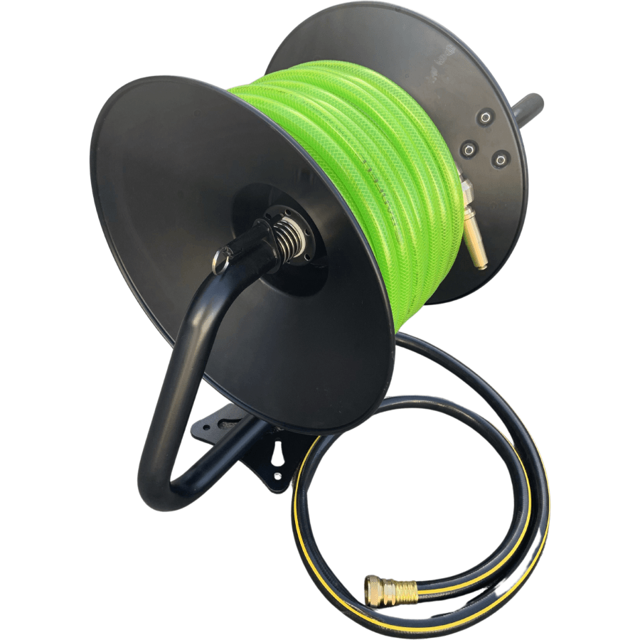 ZORRO Disc Mountable Reel &amp; Aquamate Hose with Brass Fittings - Hose Factory