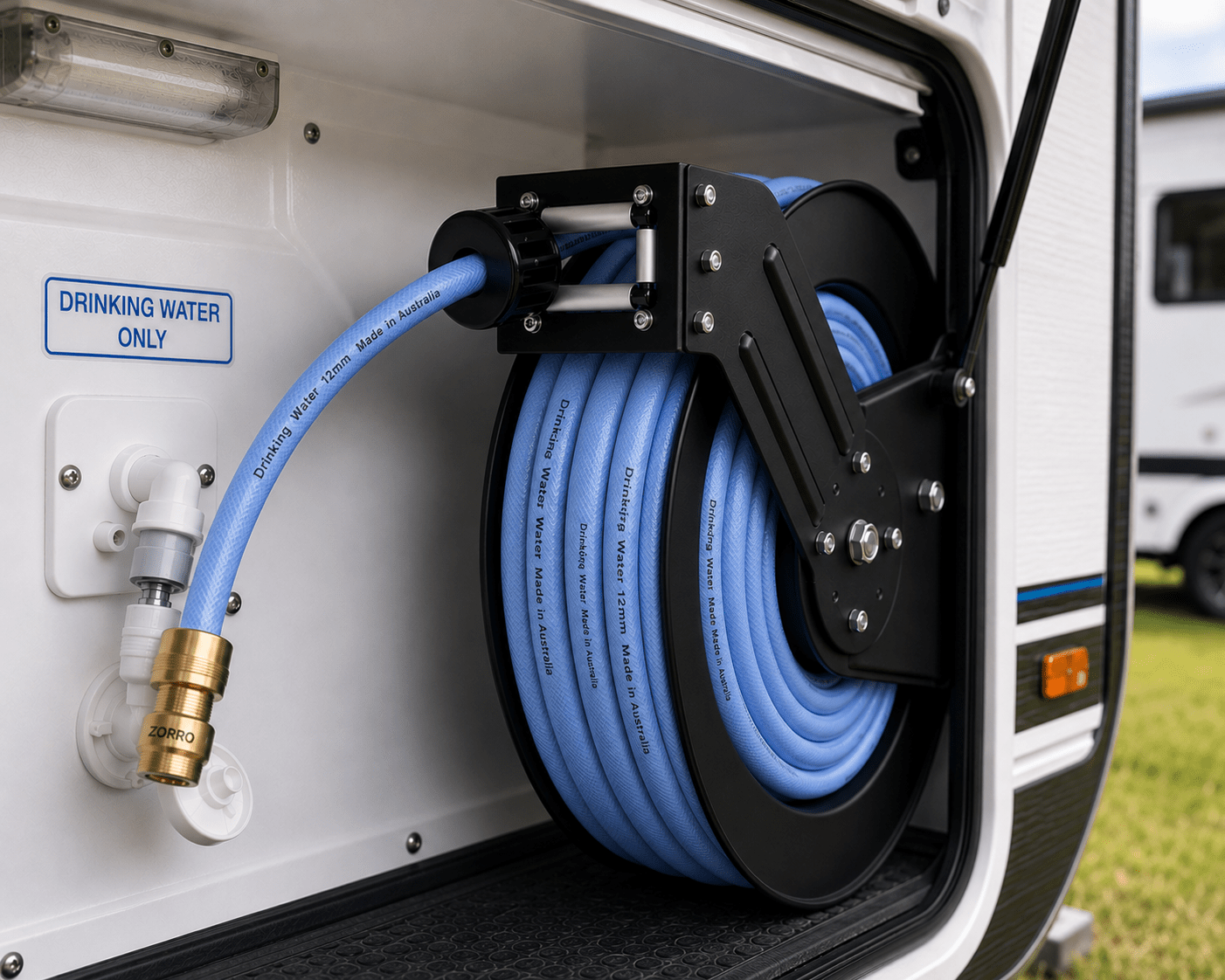 ZORRO Heavy Duty Retractable Drinking Water Hose Reel 12mm x 20m - Hose Factory
