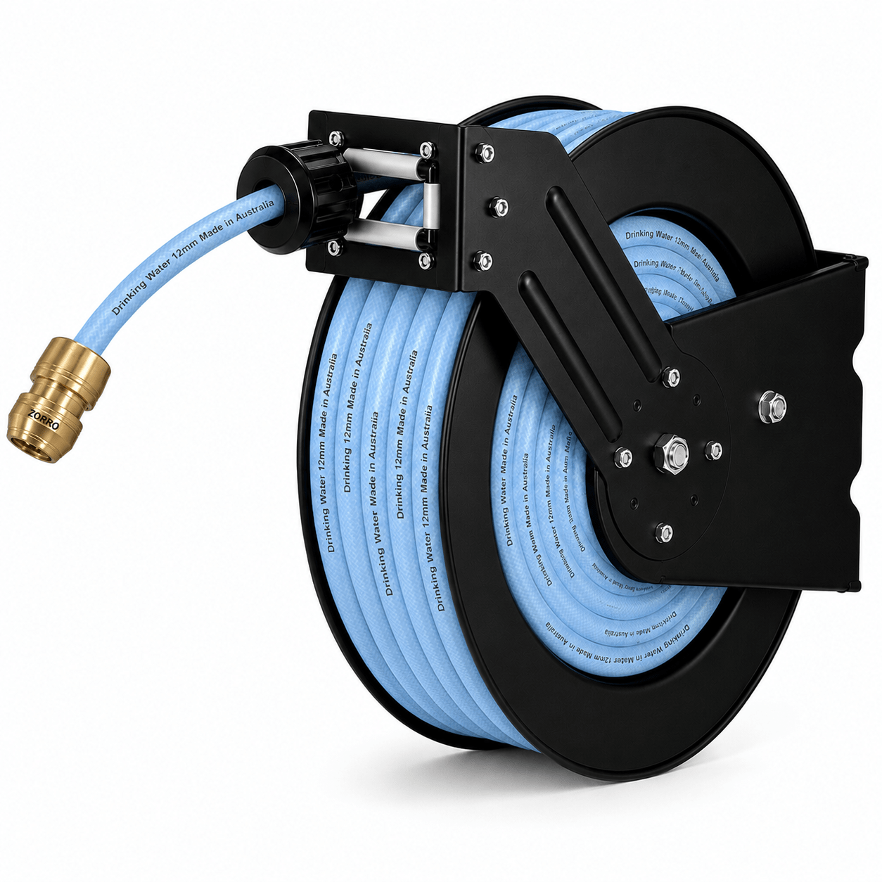 ZORRO Heavy Duty Retractable Drinking Water Hose Reel 12mm x 20m - Hose Factory