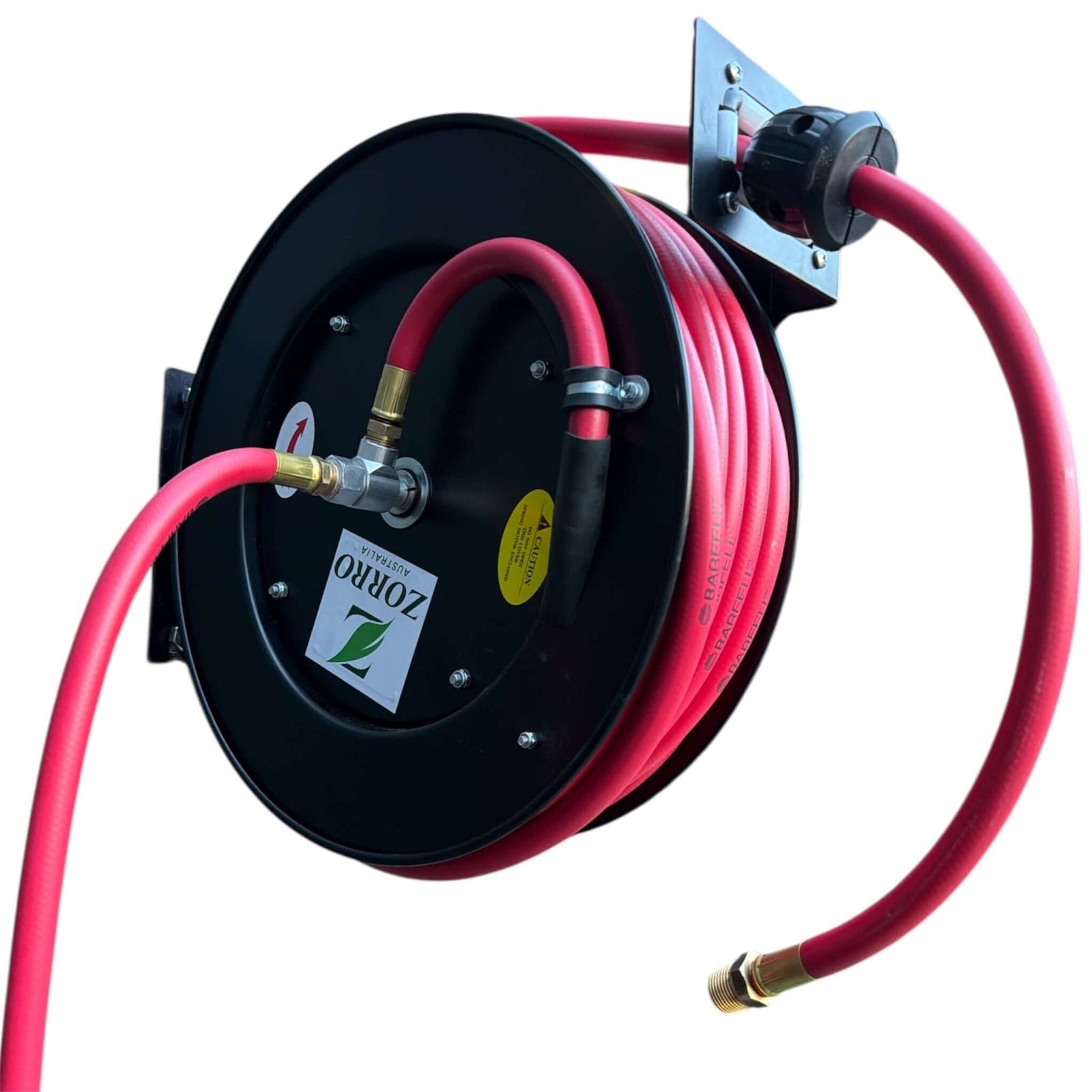 Zorro Retractable Reel with Barfell Hot Water and Air Hose 15m - Hose Factory