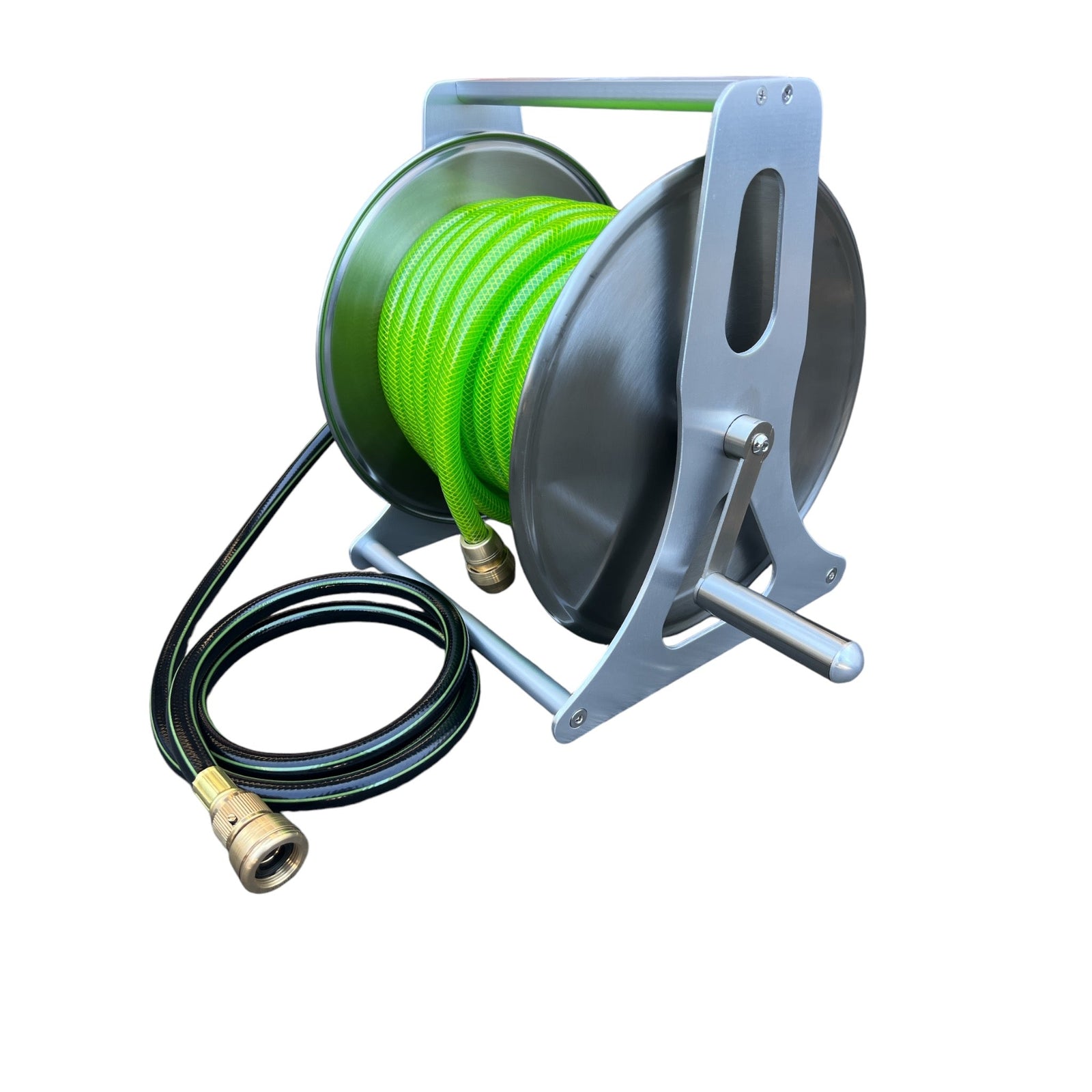 ZORRO SS Hose Reel & Aquamate Hose with Brass Connectors Kit - Hose Factory