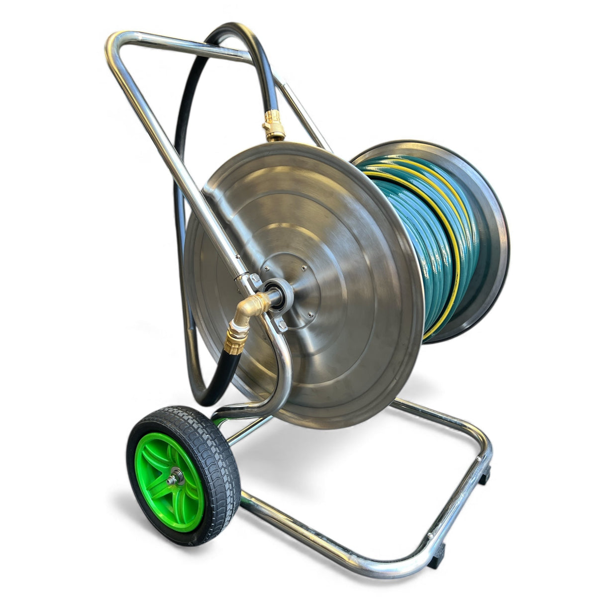 ZORRO Stainless Steel 2 Wheel Cart Proline Hose Brass Fitting & Nozzle - Hose Factory