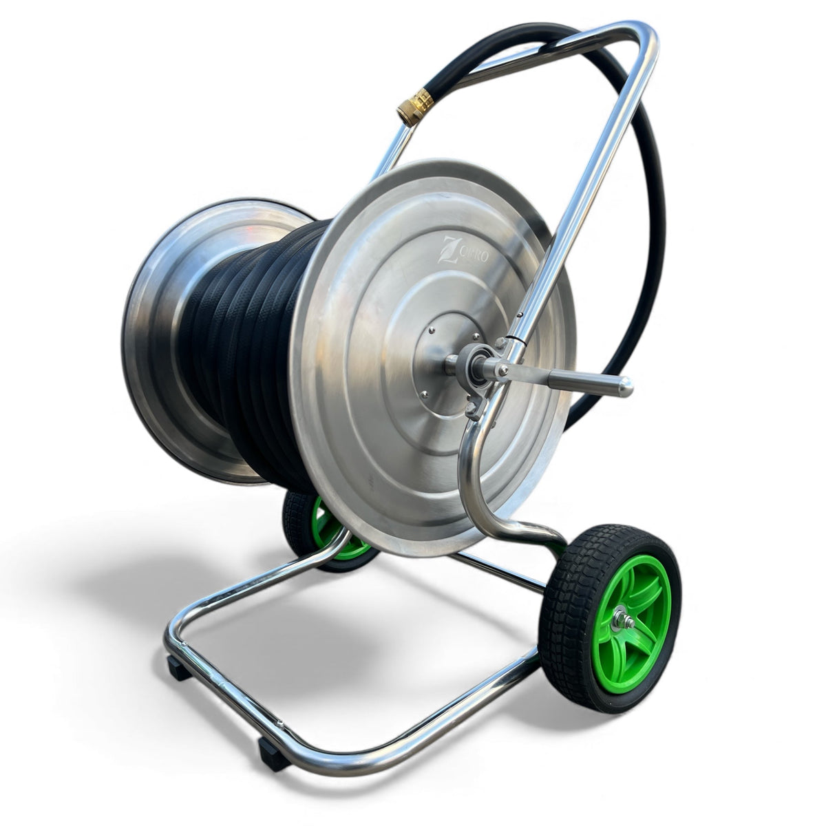 ZORRO Stainless Steel 2 Wheel Hose Cart with First Class Fire Hose - Hose Factory