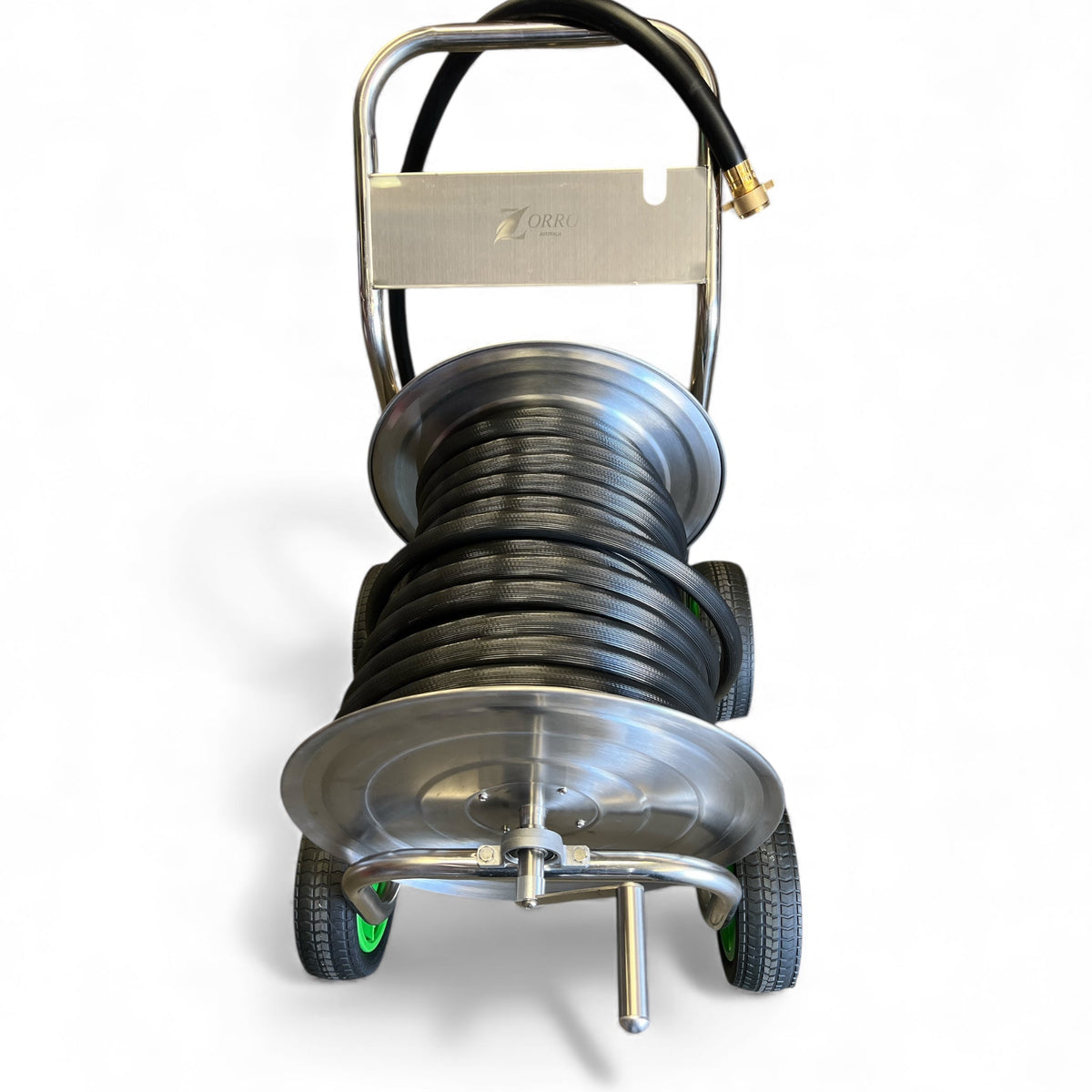 ZORRO Stainless Steel Trolley with First Class Fire Reel Hose - Hose Factory