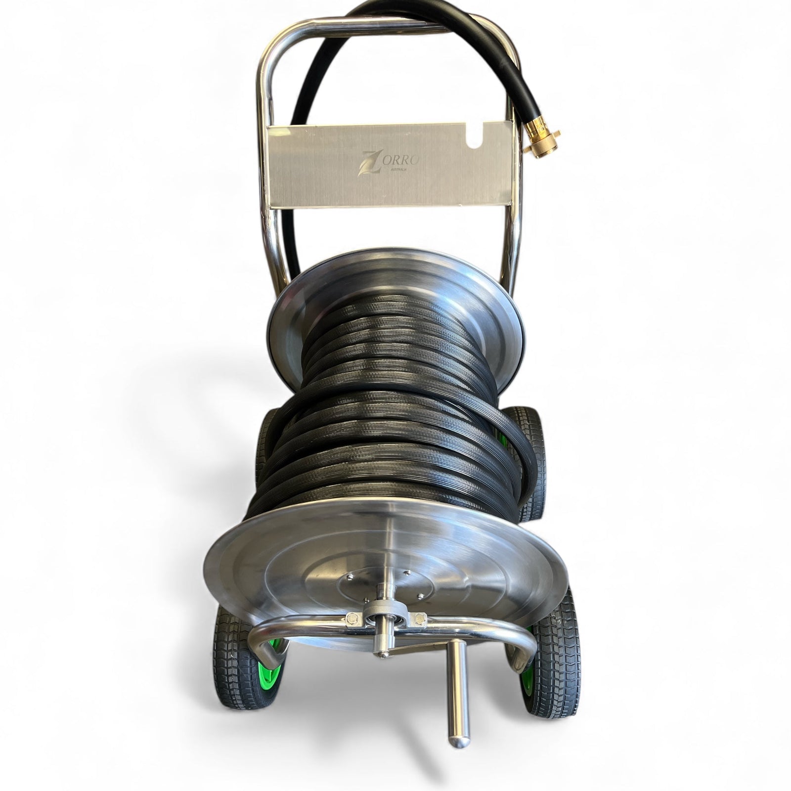 ZORRO Stainless Steel Trolley with First Class Fire Reel Hose - Hose Factory