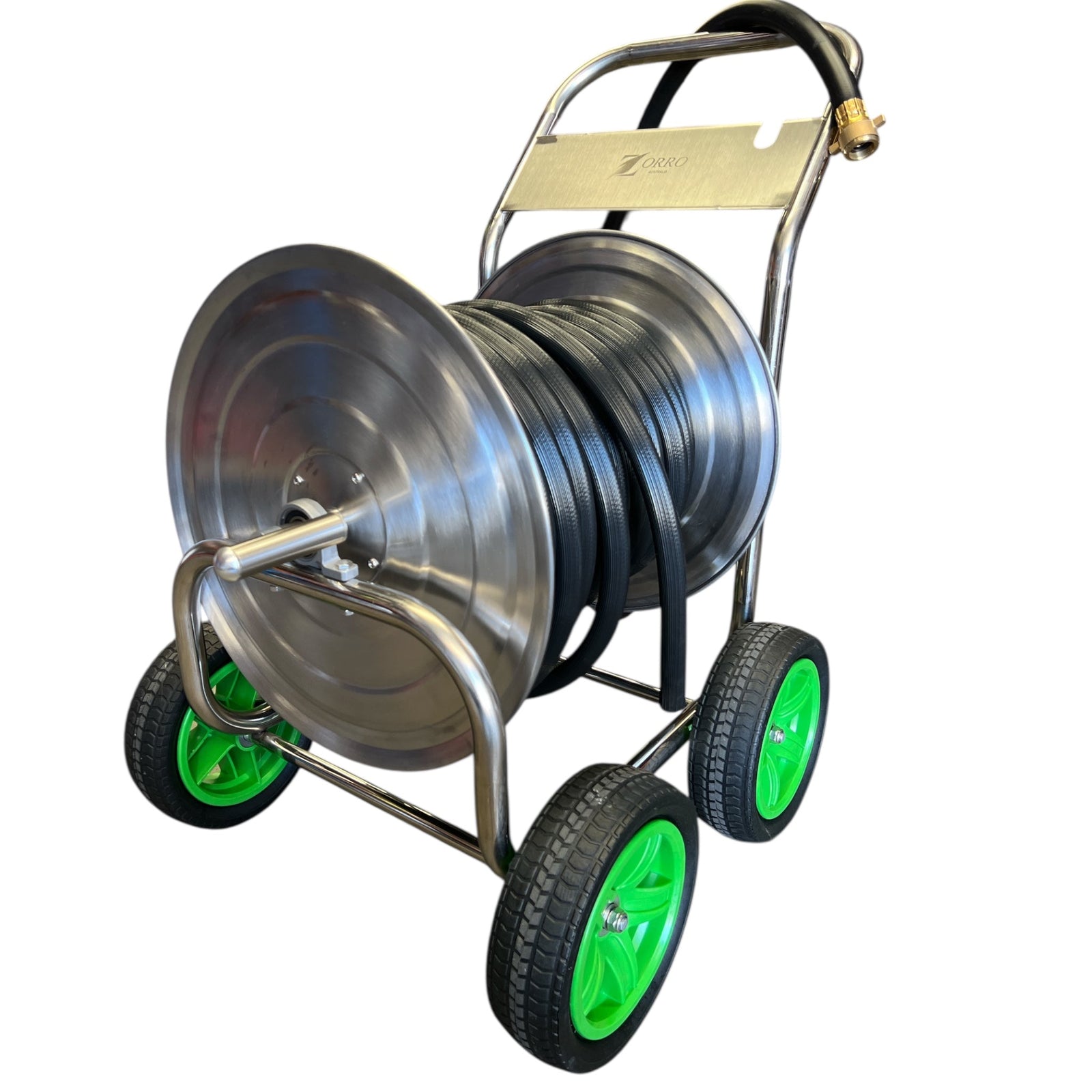 ZORRO Stainless Steel Trolley with First Class Fire Reel Hose - Hose Factory