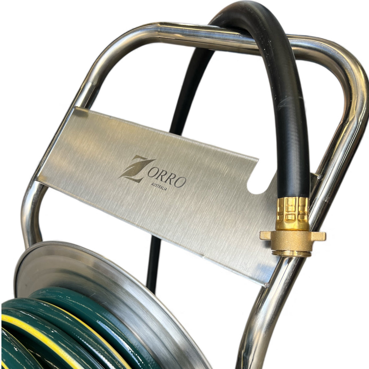 ZORRO Stainless Steel Trolley with Proline Garden Hose Brass Fitting & Nozzle - Hose Factory