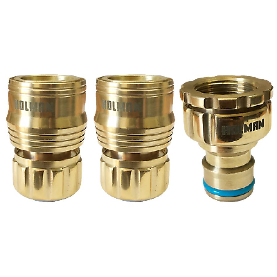 Holman 18Mm - 3/4 Inch Brass Grip N Lock 3 Piece Hose Connector Set Home &amp; Garden:yard Garden